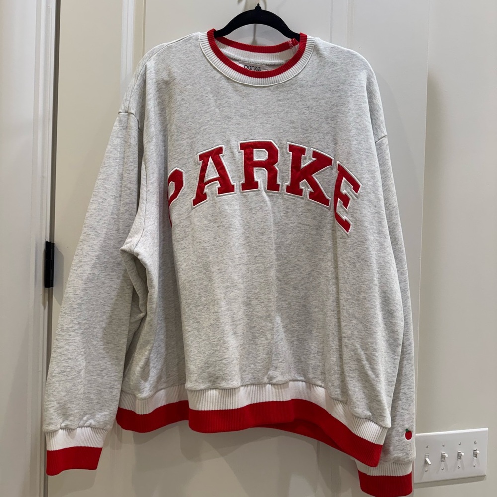 Parke Red and Gray Crewneck Sweater